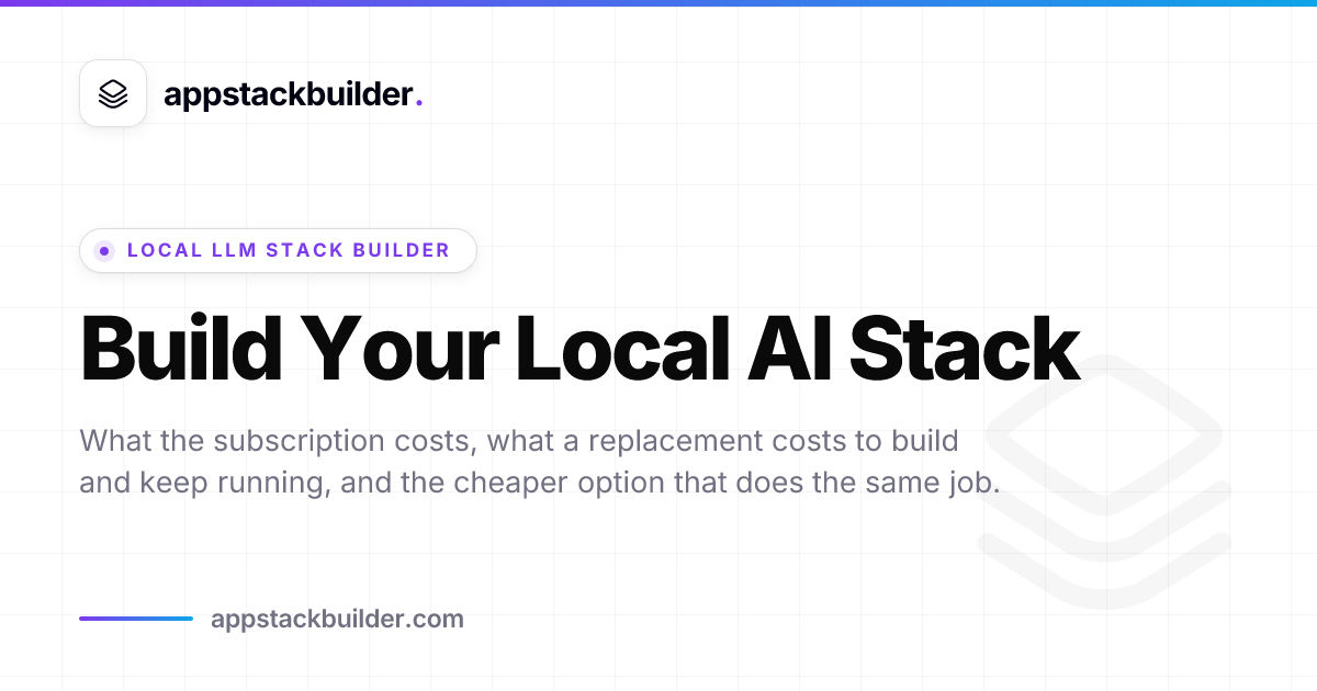Local LLM Stack Builder 2026 — Run AI Locally with Ollama (Free) | App ...
